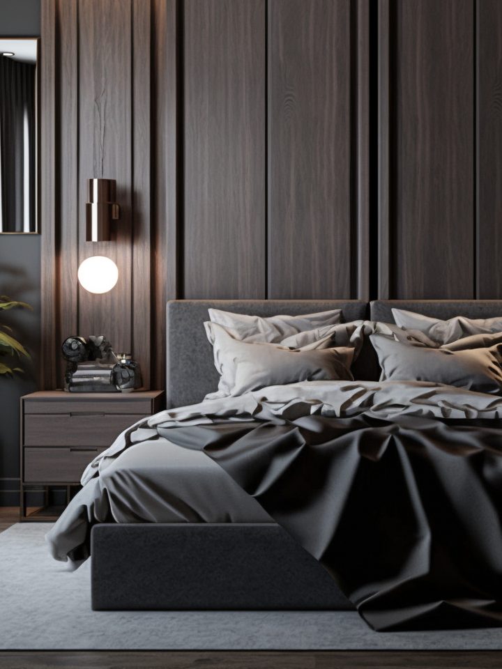Lusome sheets in smoked pearl on a bed