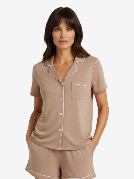 Women's Short Sleeve Sleep Shirt | Women's Button Shirt | Lusomé