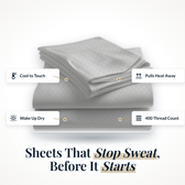 Lusome temperature regulating sheets in Platinum, folded set