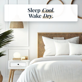 Lusome temperature regulating sheets in White on a made bed