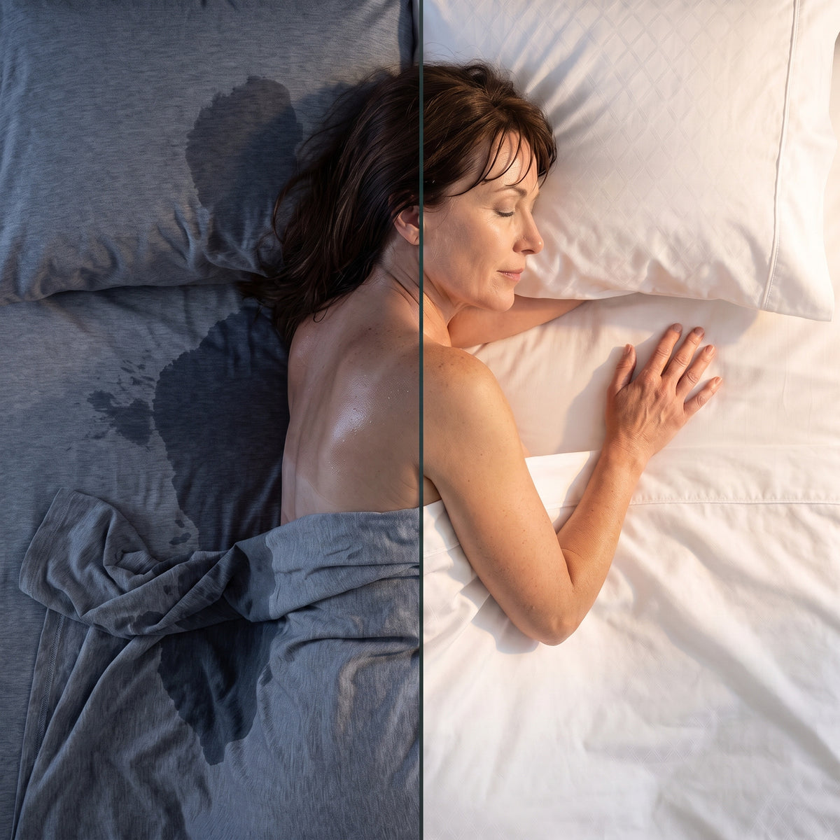 Soaked in ordinary sheets on the left, dry in Lusome on the right