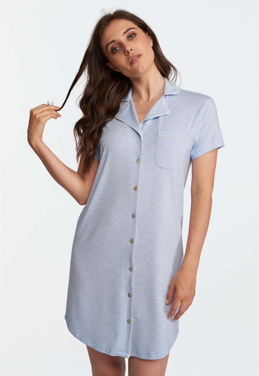 sleep shirt dress Button Up Night Shirt